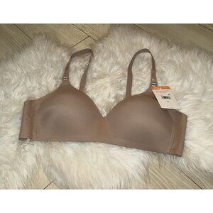 Warners 01056 No Side Effects Contour Bra Lined Wire Free Womens 38B Beige New